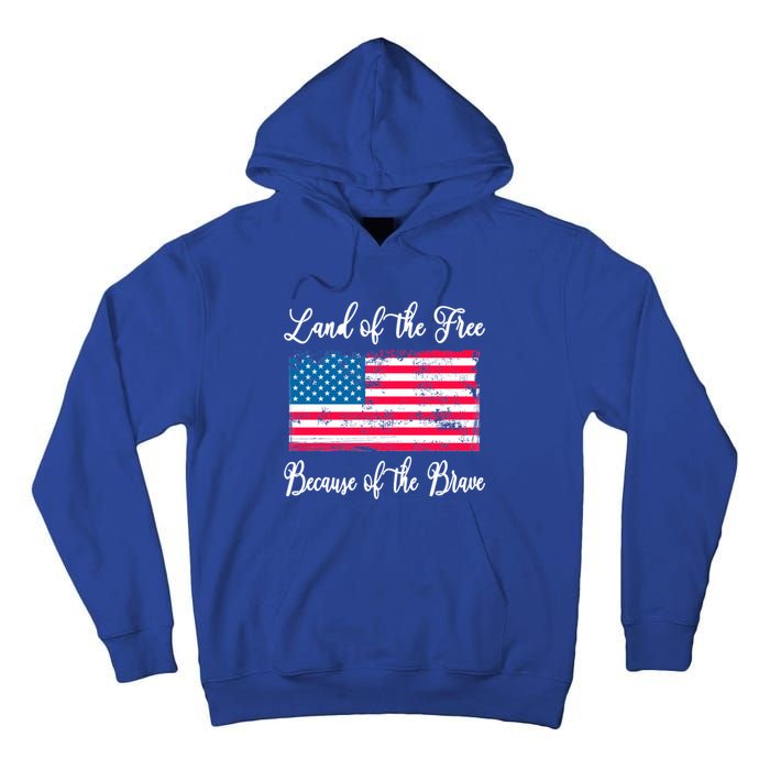 Land Of The Free Because My Grandpa Is Brave Veterans Gift Tall Hoodie