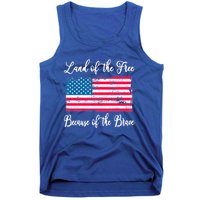 Land Of The Free Because My Grandpa Is Brave Veterans Gift Tank Top