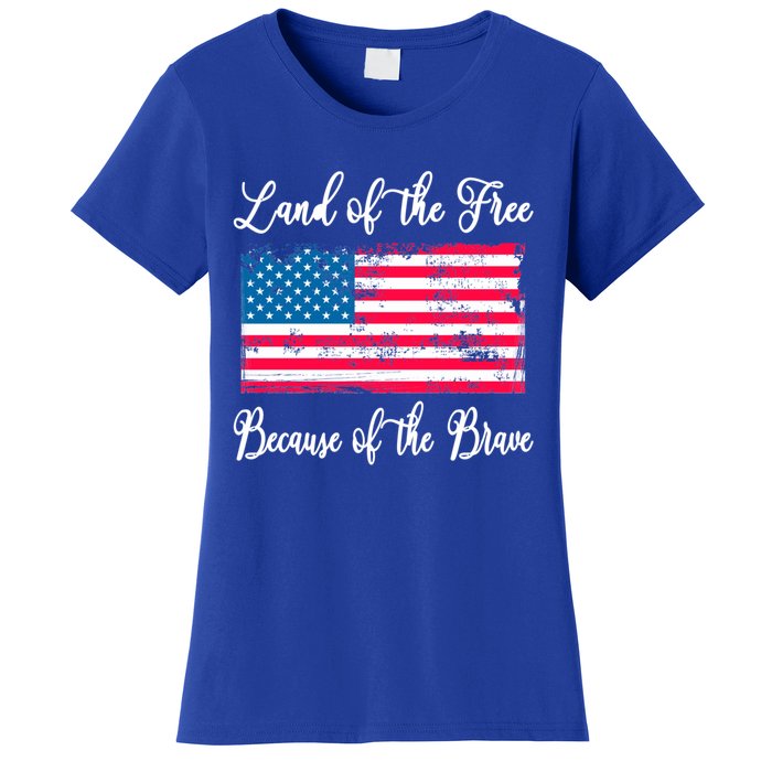 Land Of The Free Because My Grandpa Is Brave Veterans Gift Women's T-Shirt