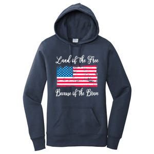 Land Of The Free Because My Grandpa Is Brave Veterans Gift Women's Pullover Hoodie