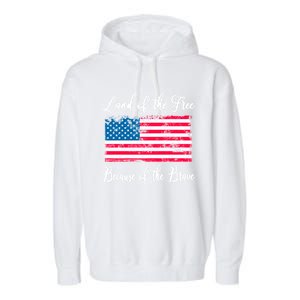 Land Of The Free Because My Grandpa Is Brave Veterans Gift Garment-Dyed Fleece Hoodie