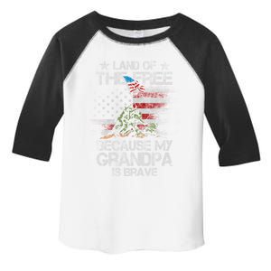 Land Of The Free Because My Grandpa Is Brave Veterans Gift Toddler Fine Jersey T-Shirt