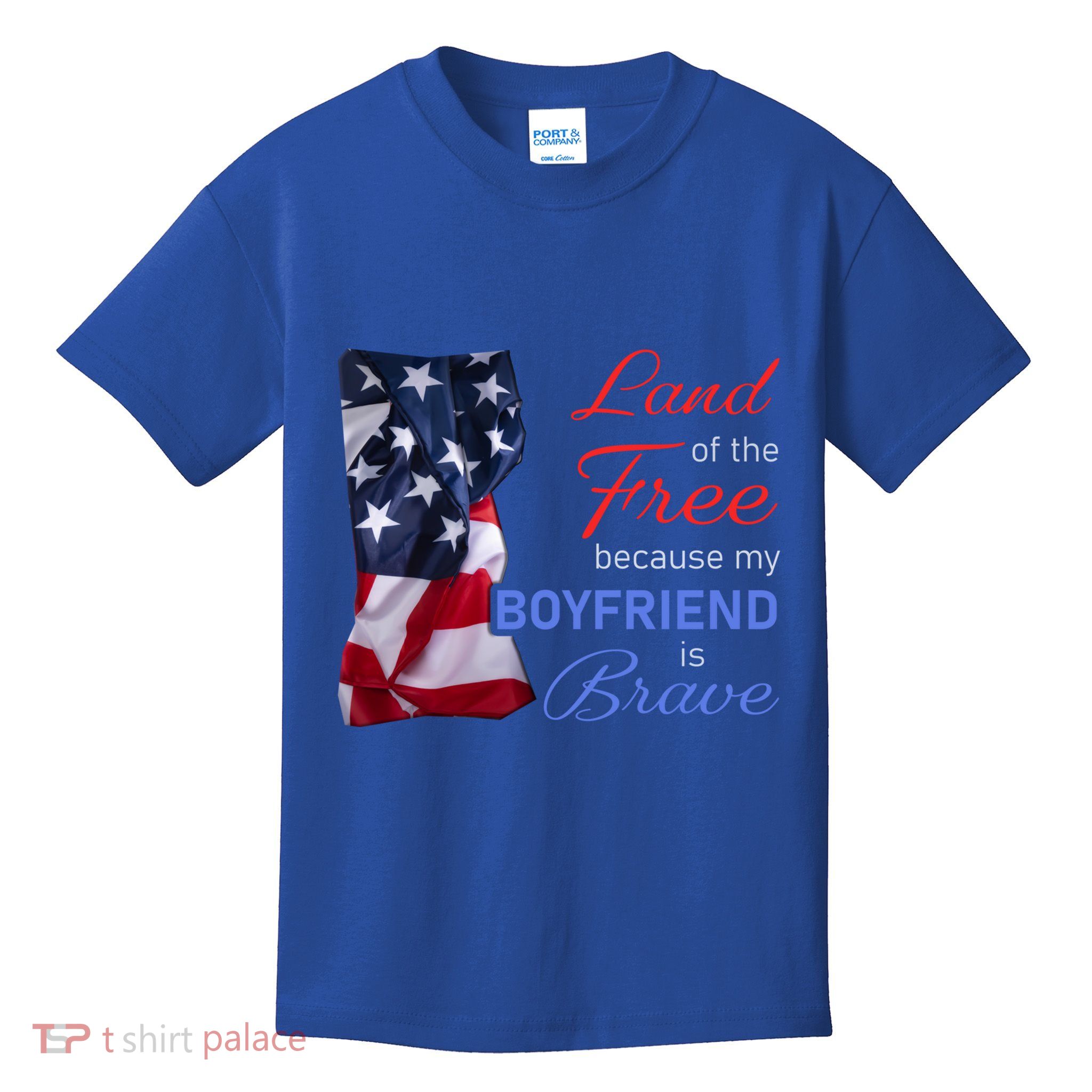 Land Of The Free Because My Friend Is Brave Veterans Day Gift Kids T-Shirt