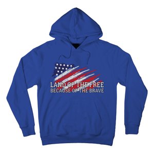 Land Of The Free Because Of The Brave Veterans Day Cool Gift Hoodie