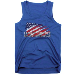 Land Of The Free Because Of The Brave Veterans Day Cool Gift Tank Top