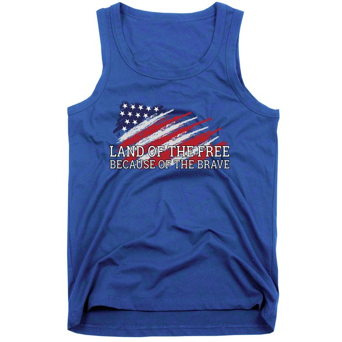 Land Of The Free Because Of The Brave Veterans Day Cool Gift Tank Top