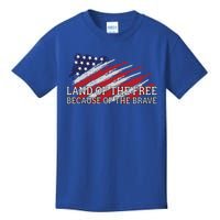 Land Of The Free Because Of The Brave Veterans Day Cool Gift Kids T-Shirt