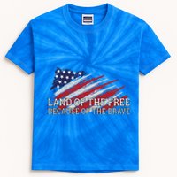 Land Of The Free Because Of The Brave Veterans Day Cool Gift Kids Tie-Dye T-Shirt