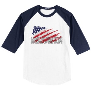 Land Of The Free Because Of The Brave Veterans Day Cool Gift Baseball Sleeve Shirt