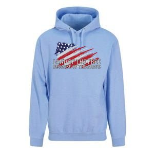 Land Of The Free Because Of The Brave Veterans Day Cool Gift Unisex Surf Hoodie