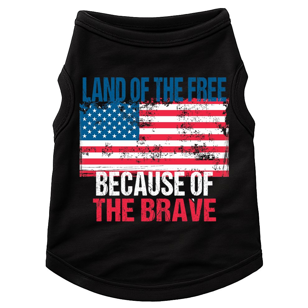 Land Of The Free Because Of The Brave 4th Of July Usa Flag Doggie Tank