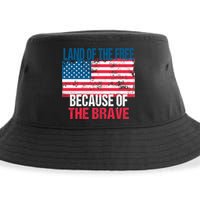 Land Of The Free Because Of The Brave 4th Of July Usa Flag Sustainable Bucket Hat