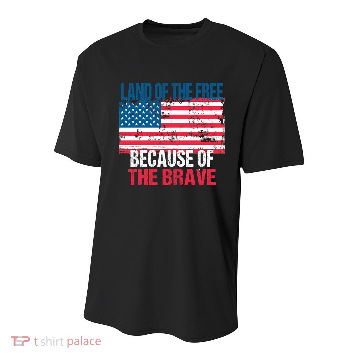 Land Of The Free Because Of The Brave 4th Of July Usa Flag Youth Performance Sprint T-Shirt