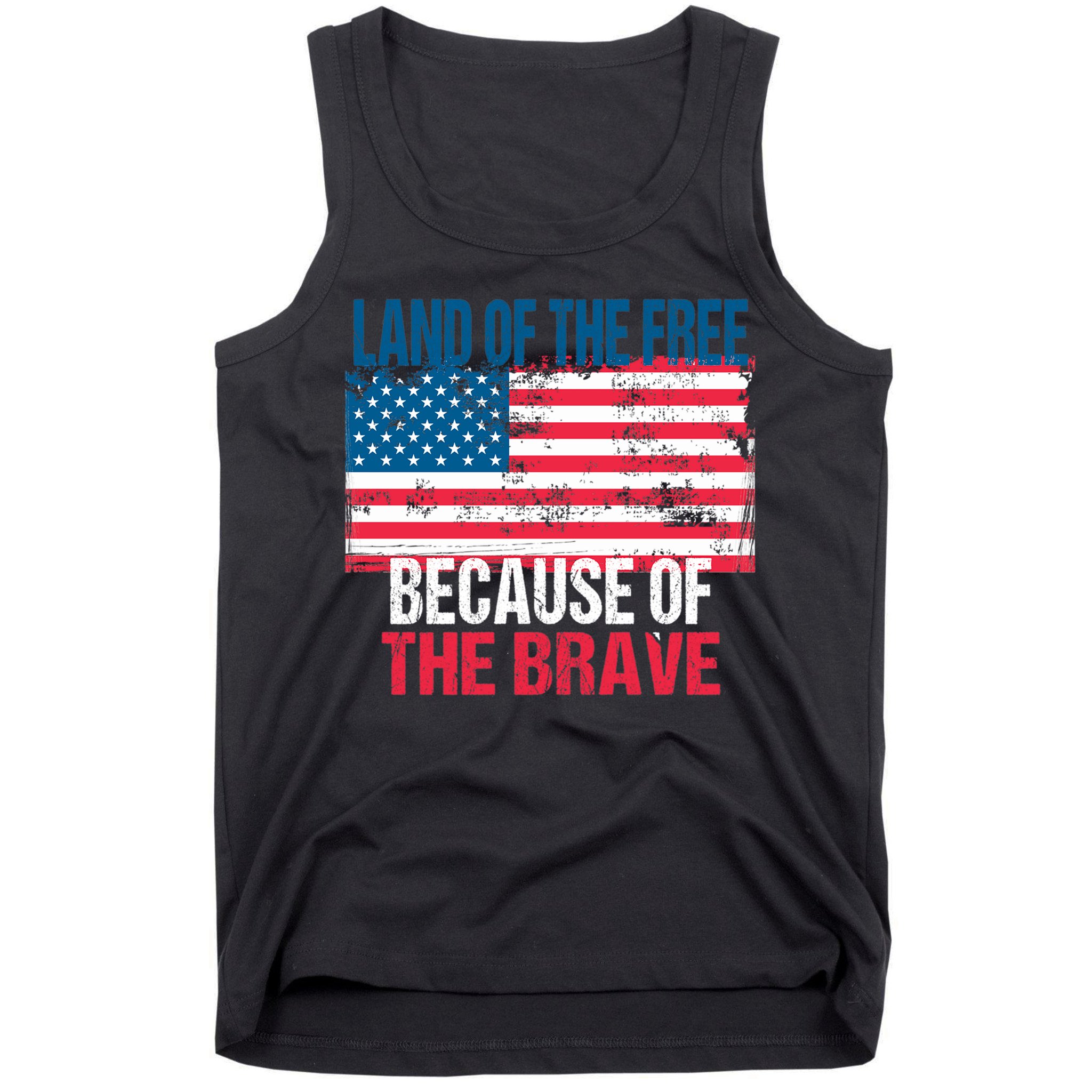 Land Of The Free Because Of The Brave 4th Of July Usa Flag Tank Top