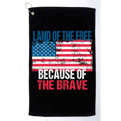 Land Of The Free Because Of The Brave 4th Of July Usa Flag Golf Towel