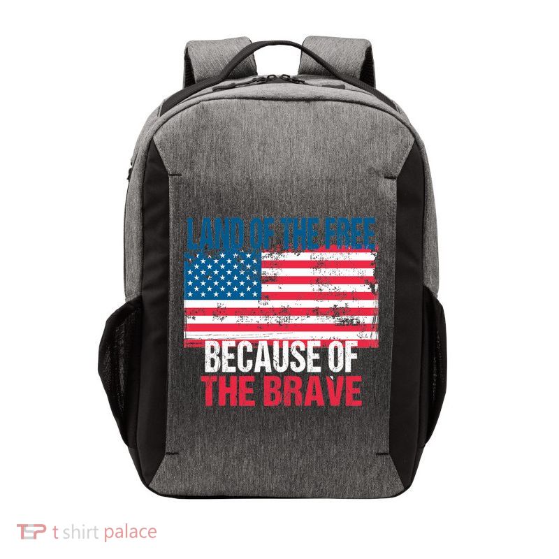 Land Of The Free Because Of The Brave 4th Of July Usa Flag Vector Backpack
