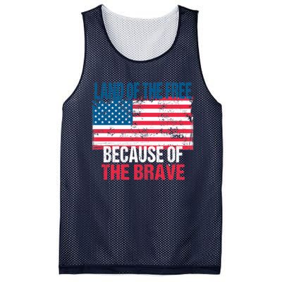 Land Of The Free Because Of The Brave 4th Of July Usa Flag Mesh Reversible Basketball Jersey Tank