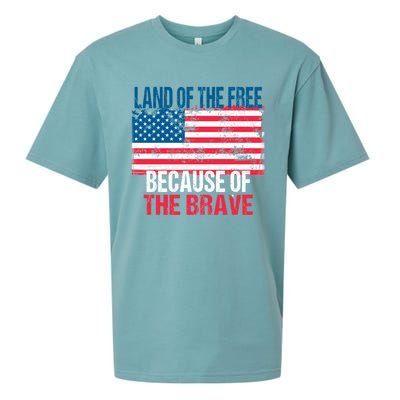 Land Of The Free Because Of The Brave 4th Of July Usa Flag Sueded Cloud Jersey T-Shirt