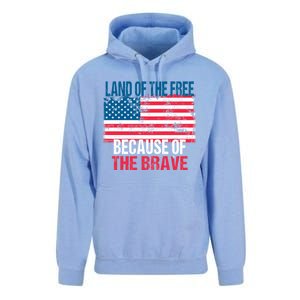 Land Of The Free Because Of The Brave 4th Of July Usa Flag Unisex Surf Hoodie