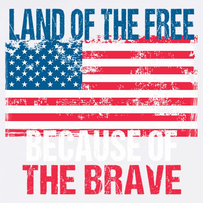 Land Of The Free Because Of The Brave 4th Of July Usa Flag Garment-Dyed Sweatshirt