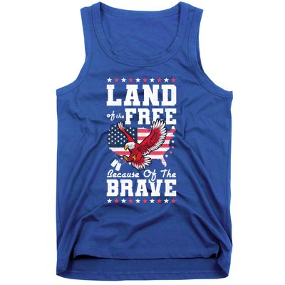 Land Of The Free Because Of The Brave Veterans Day Gift Tank Top