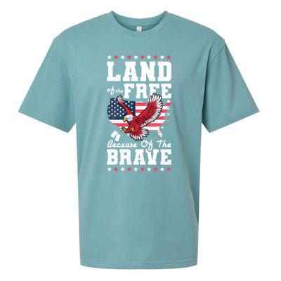 Land Of The Free Because Of The Brave Veterans Day Gift Sueded Cloud Jersey T-Shirt