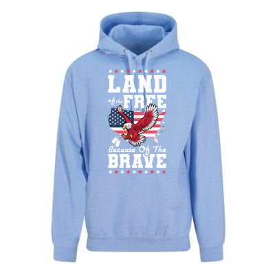 Land Of The Free Because Of The Brave Veterans Day Gift Unisex Surf Hoodie