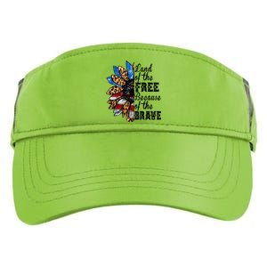 Land Of The Free Because Of The Brave Usa Gift Adult Drive Performance Visor