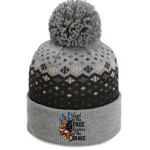 Land Of The Free Because Of The Brave Usa Gift The Baniff Cuffed Pom Beanie