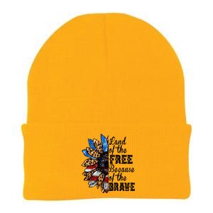 Land Of The Free Because Of The Brave Usa Gift Knit Cap Winter Beanie