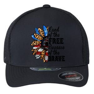 Land Of The Free Because Of The Brave Usa Gift Flexfit Unipanel Trucker Cap