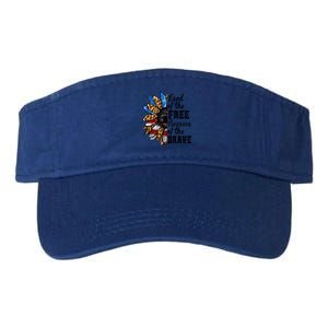 Land Of The Free Because Of The Brave Usa Gift Valucap Bio-Washed Visor