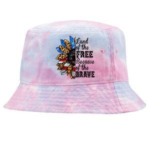 Land Of The Free Because Of The Brave Usa Gift Tie-Dyed Bucket Hat