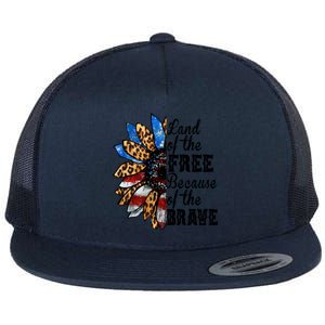 Land Of The Free Because Of The Brave Usa Gift Flat Bill Trucker Hat