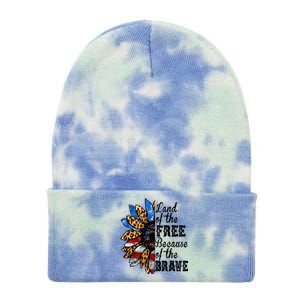 Land Of The Free Because Of The Brave Usa Gift Tie Dye 12in Knit Beanie