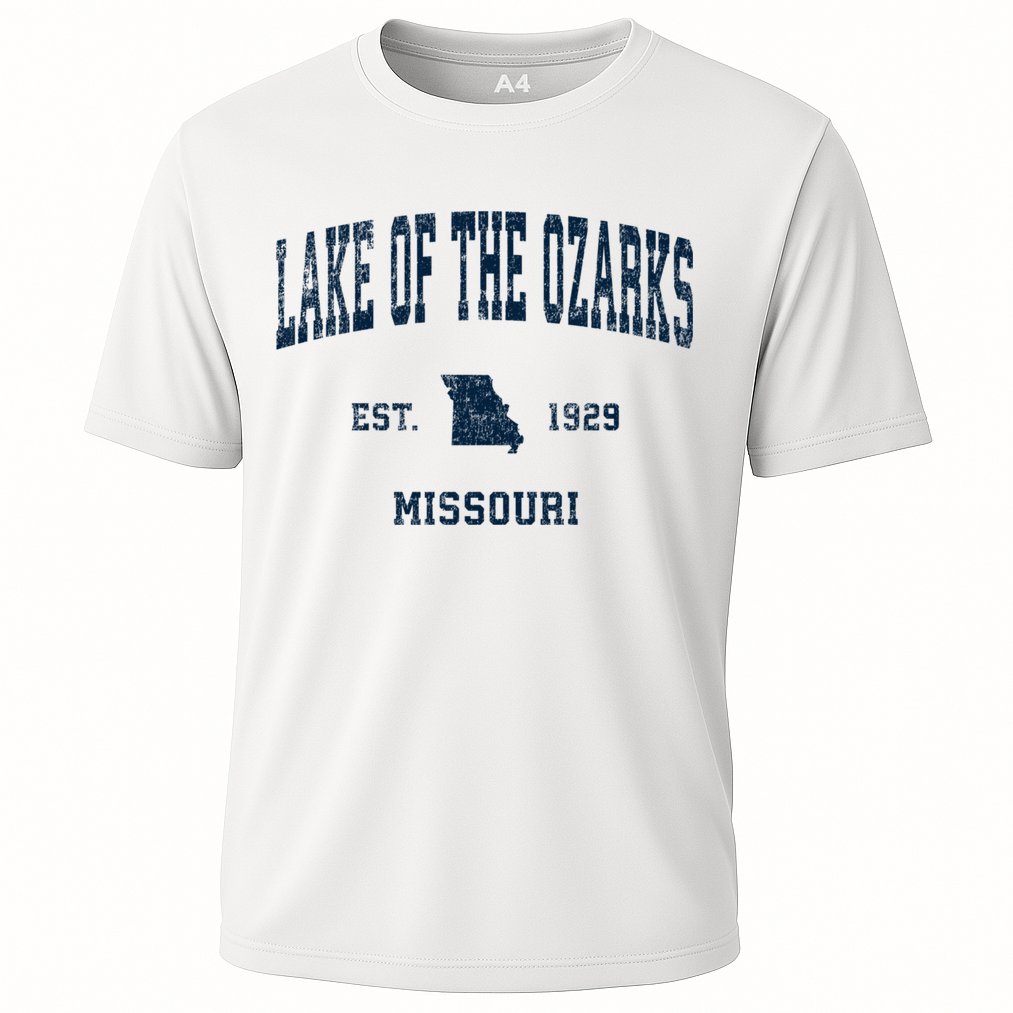 Lake Of The Ozarks Missouri Mo Vintage Sports Cooling Performance Crew T-Shirt