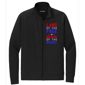 Land Of The Free Because Of The Brave Flag Patriotic Cool Gift Stretch Full-Zip Cadet Jacket