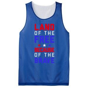 Land Of The Free Because Of The Brave Flag Patriotic Cool Gift Mesh Reversible Basketball Jersey Tank