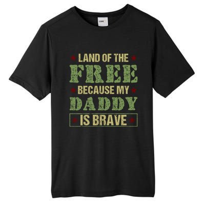 Land Of The Free Because My Daddy Is Brave Veterans Day Cute Gift Tall Fusion ChromaSoft Performance T-Shirt