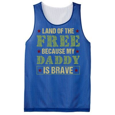 Land Of The Free Because My Daddy Is Brave Veterans Day Cute Gift Mesh Reversible Basketball Jersey Tank