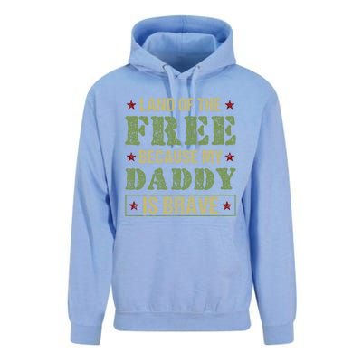 Land Of The Free Because My Daddy Is Brave Veterans Day Cute Gift Unisex Surf Hoodie