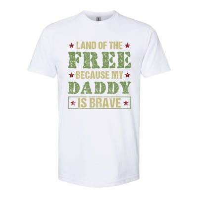 Land Of The Free Because My Daddy Is Brave Veterans Day Cute Gift Softstyle CVC T-Shirt