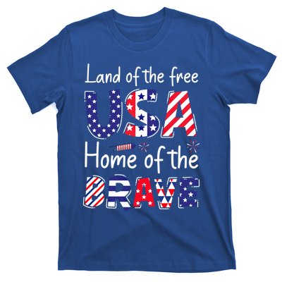 Land Of The Free Because Of The Brave Usa Meaningful Gift T-Shirt