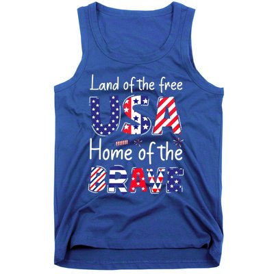 Land Of The Free Because Of The Brave Usa Meaningful Gift Tank Top