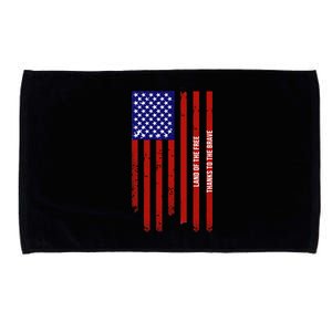 Land Of The Free Thanks To The Brave Veterans Day Gift Microfiber Hand Towel