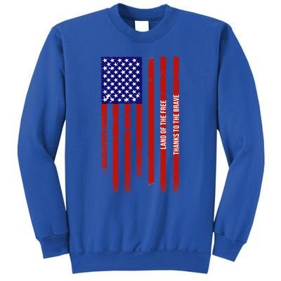 Land Of The Free Thanks To The Brave Veterans Day Gift Sweatshirt