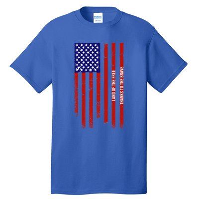 Land Of The Free Thanks To The Brave Veterans Day Gift Tall T-Shirt