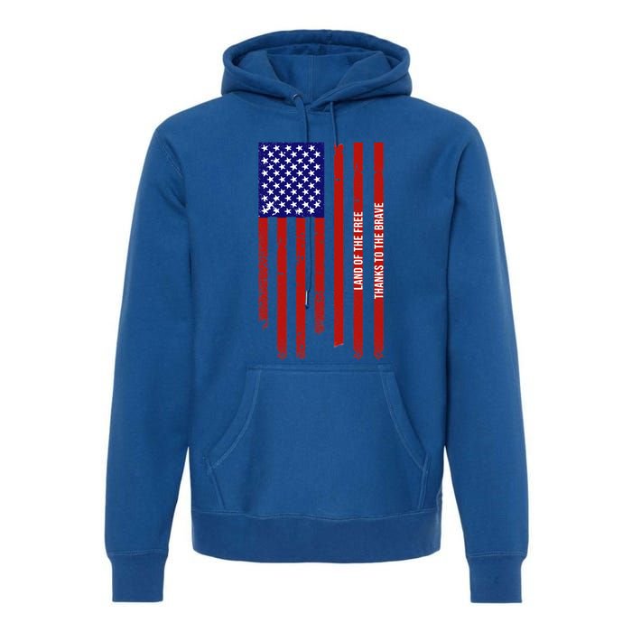 Land Of The Free Thanks To The Brave Veterans Day Gift Premium Hoodie