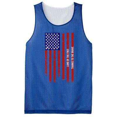 Land Of The Free Thanks To The Brave Veterans Day Gift Mesh Reversible Basketball Jersey Tank