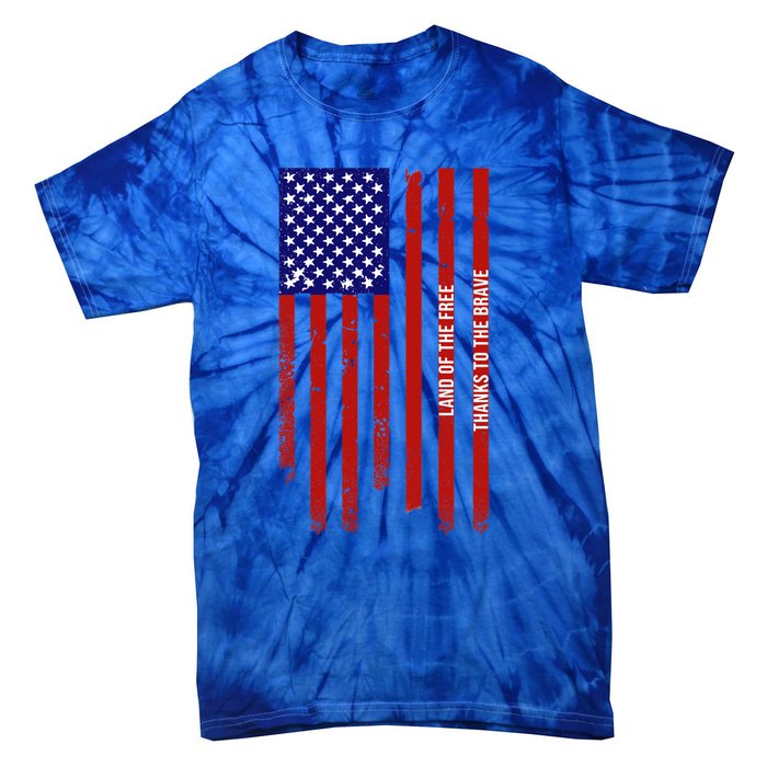 Land Of The Free Thanks To The Brave Veterans Day Gift Tie-Dye T-Shirt